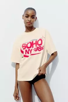 Футболка soho ny ZARA, цвет vanilla