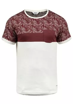 Футболка !Solid Florian, красный/натуральный белый