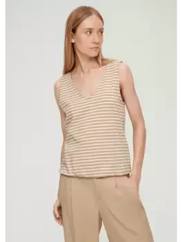 Футболка sOliver keine rmellnge, цвет beige-wei