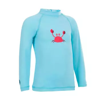 Футболка солнцезащитная с длинными рукавами детская с рисунком розовая Nabaiji