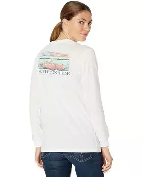 Футболка Southern Tide Canoe and You Long Sleeve T-Shirt, цвет Classic White
