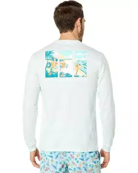 Футболка Southern Tide Long Sleeve Coastal Triptych Tee, цвет Turquoise Mist