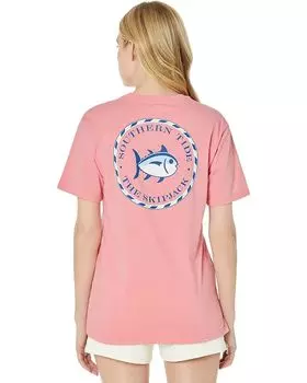 Футболка Southern Tide Short Sleeve Original Skipjack Medallion Tee, цвет Citrus Punch