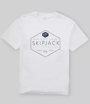 Футболка Southern Tide ST с короткими рукавами и рисунком Honeycomb спереди, белый