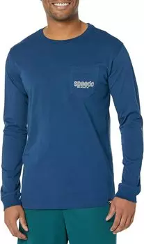 Футболка Speedo Graphic Vibe Long Sleeve Tee, цвет Peacoat
