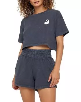 Футболка Spiritual Gangster Yin Yang Kaylee Crop Tee, цвет Vintage Black