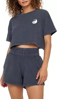 Футболка Spiritual Gangster Yin Yang Kaylee Crop Tee, цвет Vintage Black