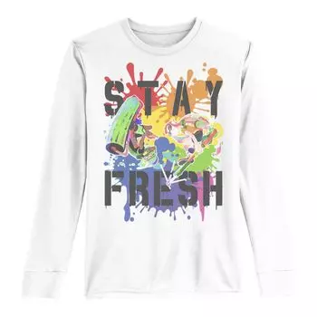 Футболка Splatoon Pride Stay Fresh с рисунком Rainbow Paint Splat для мальчиков 8–20 лет и длинными рукавами Licensed Character