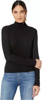 Футболка Splendid 2x1 Rib Eastsider Mock Neck Tee, черный