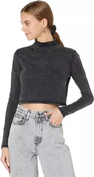 Футболка Splendid Sundown Frankie Mock Neck Crop Tee in Cotton Modal Jersey, черный