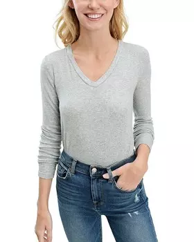 Футболка Splendid Valley с длинными рукавами и V-образным вырезом, серый