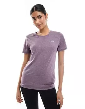 Футболка Sport Essentials Heathertech коричневого цвета New Balance