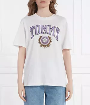 Футболка спортивная 3 от Университета Relaxed fit Tommy Jeans, белый