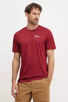 Футболка спортивная Delgami Jack Wolfskin, бордовый
