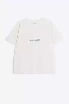 Футболка спортивная для мальчиков с тесьмой River Island, бежевый