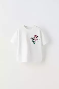 Футболка спортивная минни маус disney ZARA, пастельно-розовый