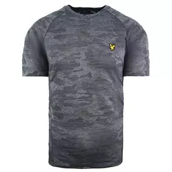 Футболка спортивная мужская камуфляжная серая Lyle & Scott, серый