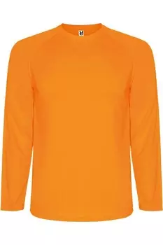 Футболка спортивная Roly Montecarlo с длинными рукавами, оранжевый