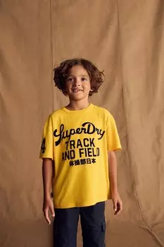 Футболка спортивная с флокированным принтом Superdry, желтый