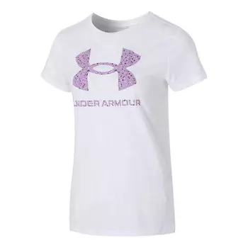 Футболка sportstyle graphic t-shirt 'white purple' Under Armour, белый