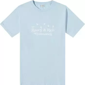 Футболка Sporty & Rich Gymnastics T-Shirt 'White/Blue', серый