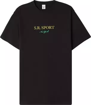 Футболка Sporty &amp; Rich Wimbledon T-Shirt 'Faded Black/Green', черный