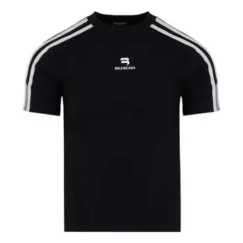 Футболка sporty b shrunk t-shirt 'black white' Balenciaga, черный