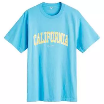 Футболка Sporty & Rich California T-Shirt, цвет Malibu Blue, Gold & White