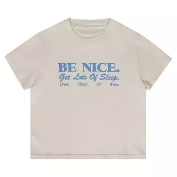 Футболка Sporty & Rich Kids Be Nice T-Shirt, цвет Cream/Periwinkle