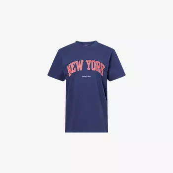 Футболка Sporty & Rich New-York Ivy с круглым вырезом, синий