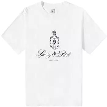 Футболка Sporty & Rich Vendome, белый/темно-синий