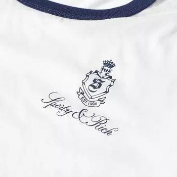 Футболка Sporty & Rich Vendome Ringer, белый/темно-синий