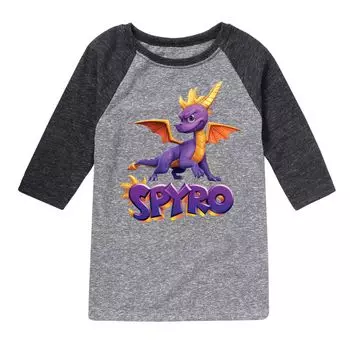 Футболка Spyro с логотипом реглан и графическим рисунком для мальчиков 8–20 лет Licensed Character