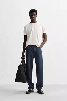Футболка среднего веса ZARA, белый