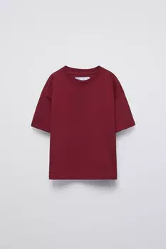 Футболка среднего веса ZARA, бордо