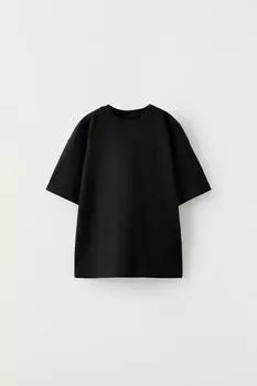Футболка среднего веса ZARA, черный