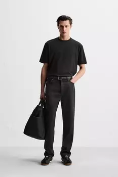 Футболка среднего веса ZARA, черный