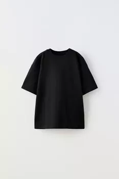 Футболка среднего веса ZARA, черный