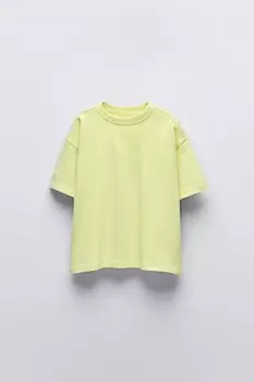 Футболка среднего веса ZARA, цвет lime