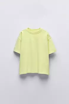 Футболка среднего веса ZARA, цвет lime