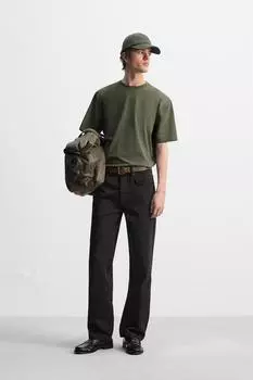Футболка среднего веса ZARA, хаки