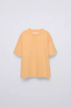 Футболка среднего веса ZARA, оранжевый
