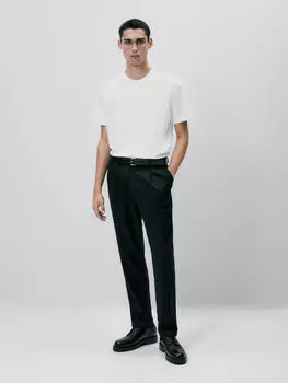 Футболка средней плотности из 100% хлопка Massimo Dutti, белый