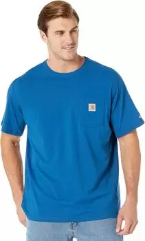 Футболка средней плотности с короткими рукавами и карманами Force свободного покроя Carhartt, цвет Light Huron Heather