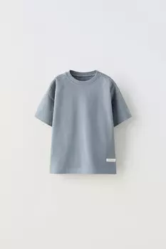 Футболка средней тяжелости с этикеткой ZARA, синий