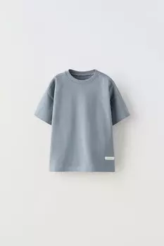 Футболка средней тяжелости с этикеткой ZARA, синий