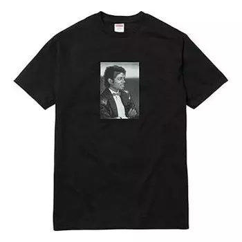 Футболка ss17 michael jackson tee black printing short sleeve Supreme, черный