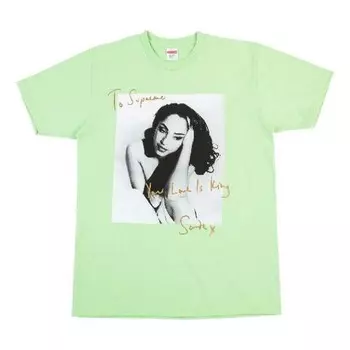 Футболка ss17 sade tee light green character printing short sleeve Supreme, зеленый