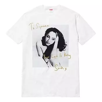 Футболка ss17 sade tee white character printing short sleeve Supreme, белый