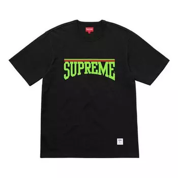 Футболка ss18 arch ss top black logo short sleeve Supreme, черный